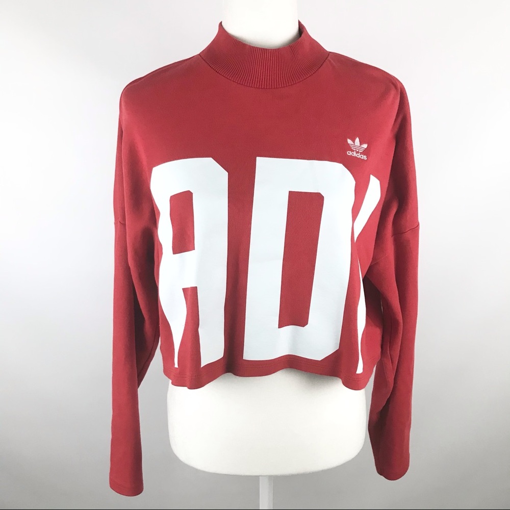 Adidas Bold Age Mockneck Cropped Sweatshirt - Picture 2 of 6